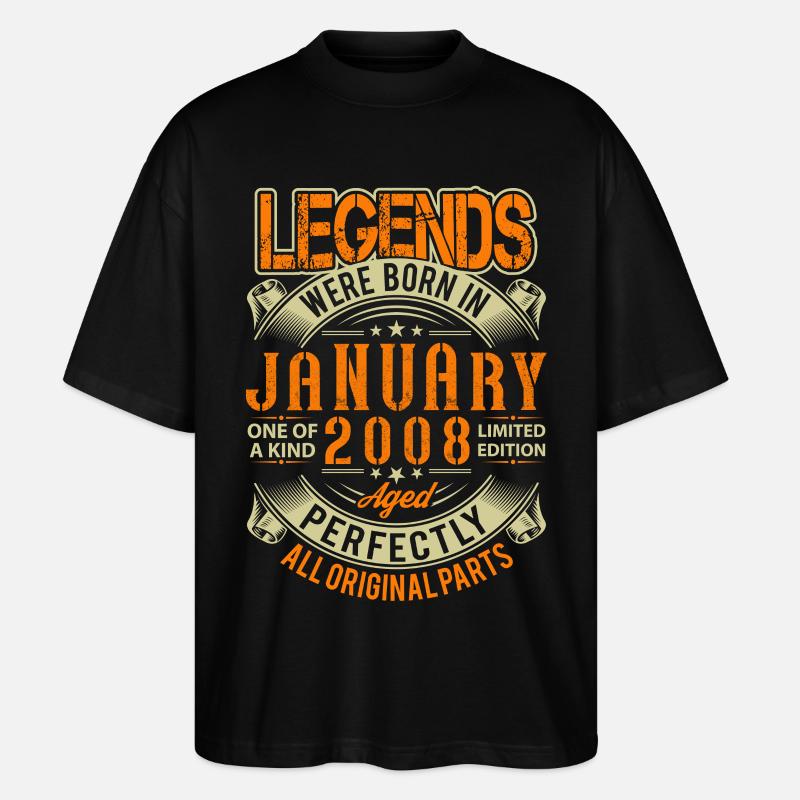 2008 Janvier Birthday Legend - T-shirt bio Blaster 2.0 coupe oversize Stanley/Stella Unisexe - noir