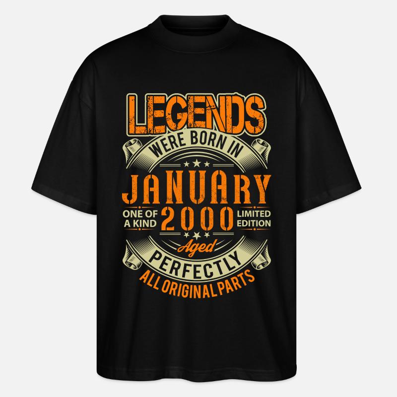 2000 Janvier Birthday Legend - T-shirt bio Blaster 2.0 coupe oversize Stanley/Stella Unisexe - noir