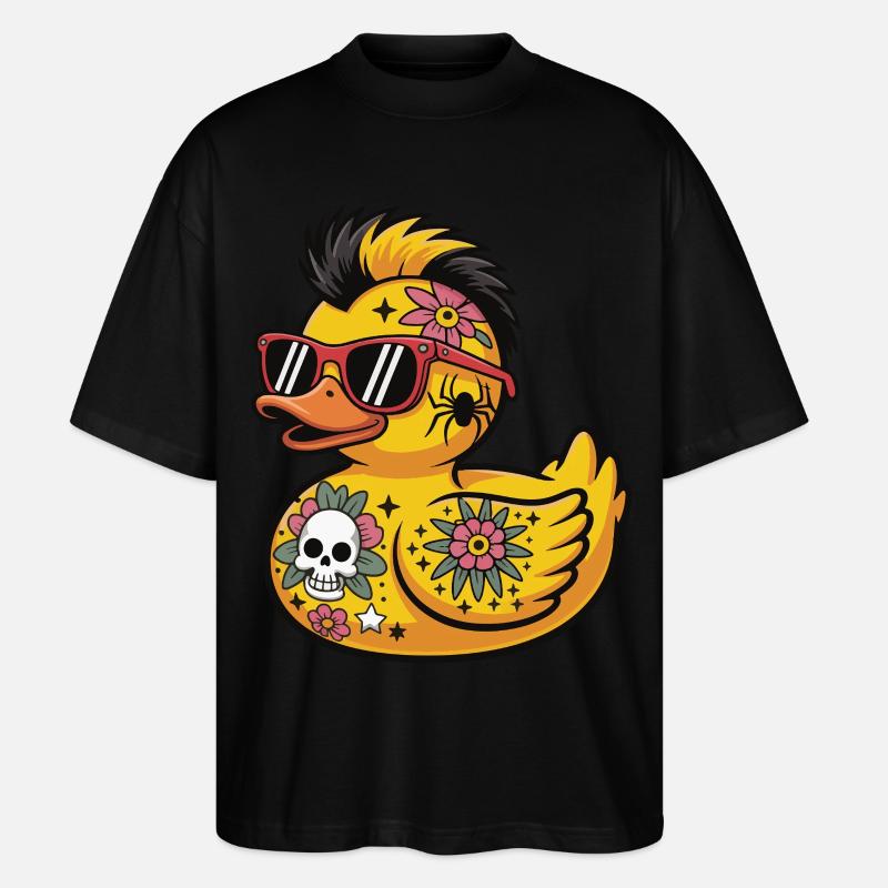 Tätowierte Gummiente im Punk-Stil Accessoires - Stanley/Stella Oversized Unisex Bio T-Shirt Blaster 2.0 - Schwarz