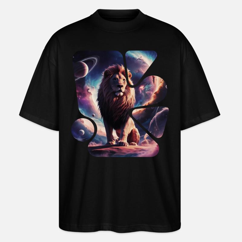 Lion de l’espace - T-shirt bio Blaster 2.0 coupe oversize Stanley/Stella Unisexe - noir