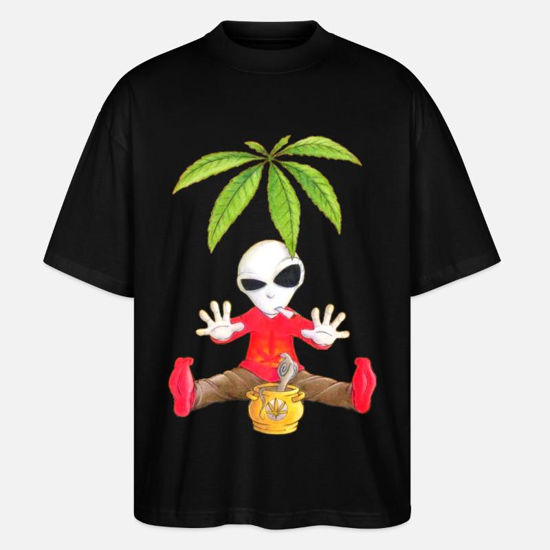 Hanf Alien - Stanley/Stella Oversized Unisex Bio T-Shirt Blaster 2.0 - Schwarz