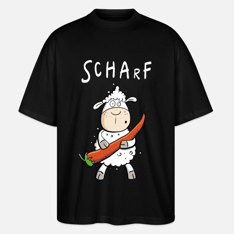 Pepperoni Sheep I Sharp comic pun - Stanley/Stella Oversized Unisex Organic T-shirt Blaster 2.0 - black