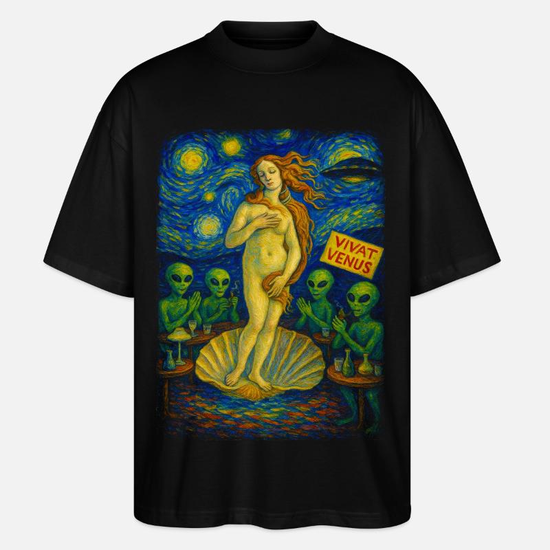 Vivat Venus Alien Gala UFO - Stanley/Stella Oversized Unisex Bio T-Shirt Blaster 2.0 - Schwarz