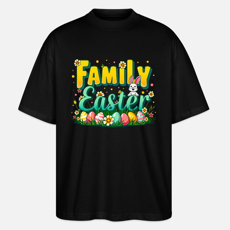 Family Easter - Ostern - Stanley/Stella Oversized Unisex Bio T-Shirt Blaster 2.0 - Schwarz