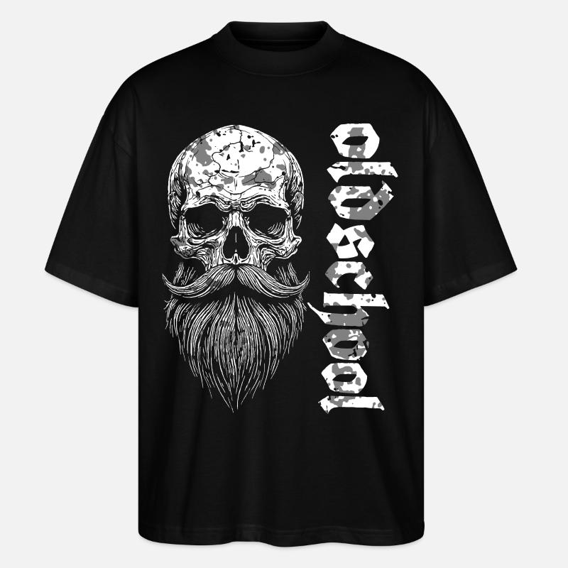 Crâne barbu à l’ancienne - T-shirt bio Blaster 2.0 coupe oversize Stanley/Stella Unisexe - noir