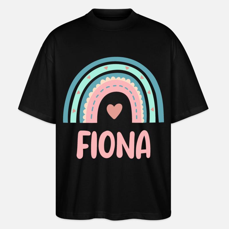Fiona Name Regenbogen Baby - Stanley/Stella Oversized Unisex Bio T-Shirt Blaster 2.0 - Schwarz