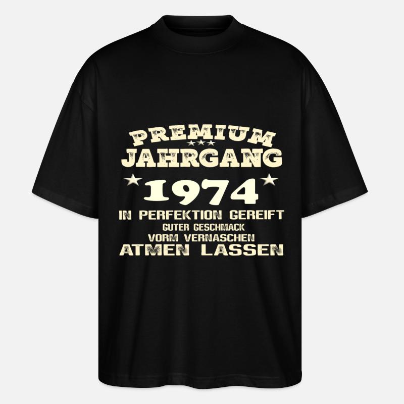 1974 Perfektion gereift - Stanley/Stella Oversized Unisex Bio T-Shirt Blaster 2.0 - Schwarz