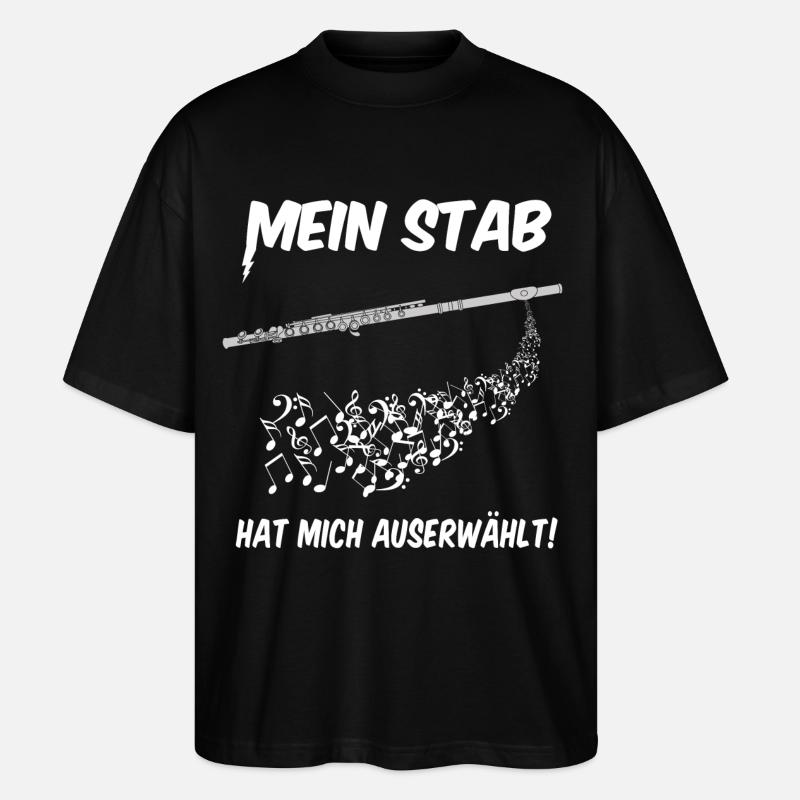 Querflöte - auserwählt - Stanley/Stella Oversized Unisex Bio T-Shirt Blaster 2.0 - Schwarz