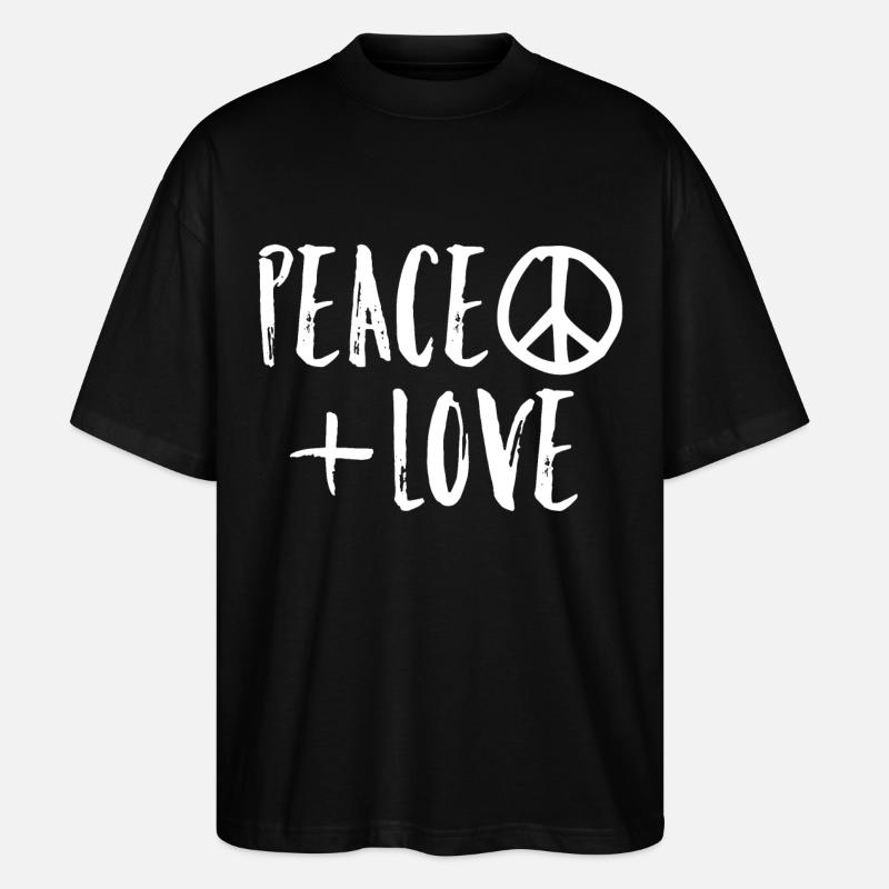 Peace Love - Stanley/Stella Oversized Unisex Bio T-Shirt Blaster 2.0 - Schwarz