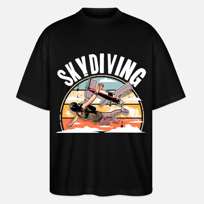 Skydiving Parachuting Parachute - Stanley/Stella Oversized Unisex Organic T-shirt Blaster 2.0 - black