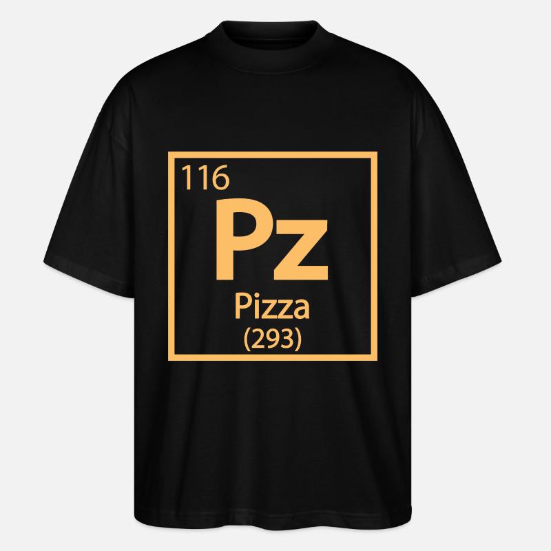 Pizza Element - Lustiges Periodensystem - Stanley/Stella Oversized Unisex Bio T-Shirt Blaster 2.0 - Schwarz