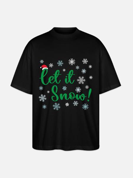 Let It Snow Christmas - Stanley/Stella Oversized Unisex Organic T-shirt Blaster 2.0 - black