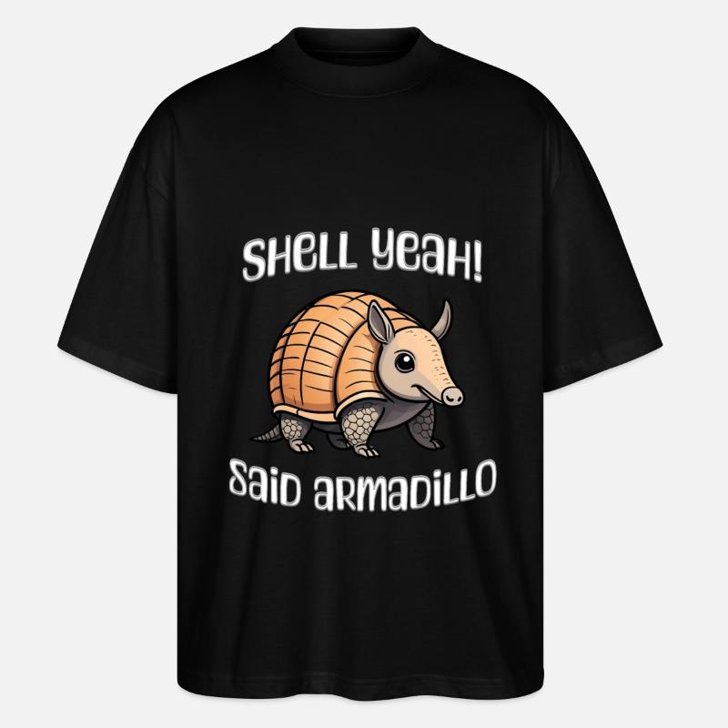 Shell: Ja, sagte Gürteltier - Stanley/Stella Oversized Unisex Bio T-Shirt Blaster 2.0 - Schwarz