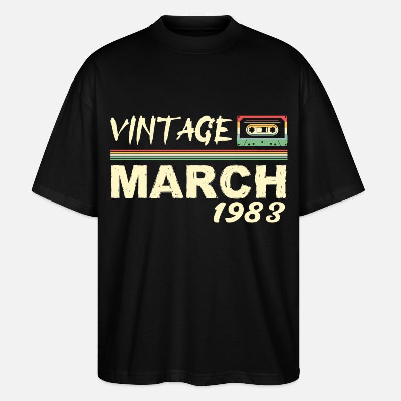 Mars 1983 - March 1983 - T-shirt bio Blaster 2.0 coupe oversize Stanley/Stella Unisexe - noir