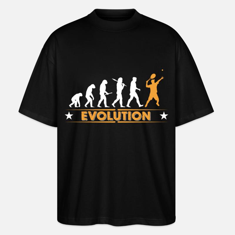 Tennis Evolution - orange/weiss - Stanley/Stella Oversized Unisex Bio T-Shirt Blaster 2.0 - Schwarz
