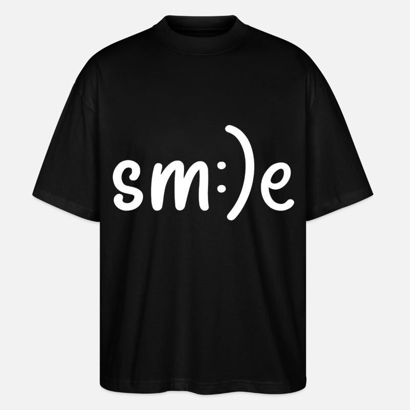Smiling, smiling, smiling - Stanley/Stella Oversized Unisex Organic T-shirt Blaster 2.0 - black
