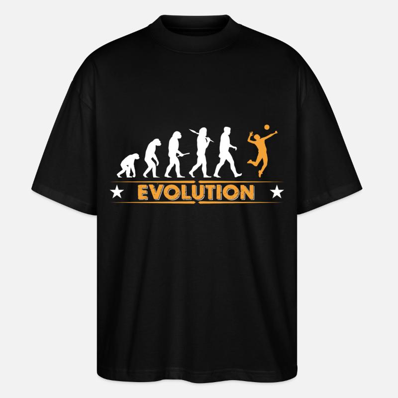 Volleyball Evolution - orange/weiss - Stanley/Stella Oversized Unisex Bio T-Shirt Blaster 2.0 - Schwarz