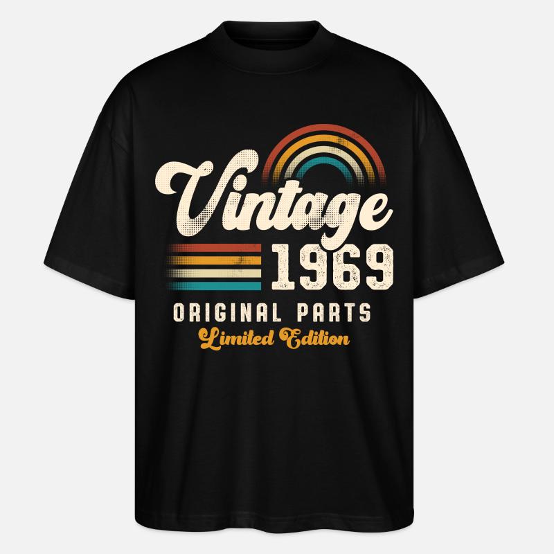 Millésime 1969 Anniversaire Rétro - T-shirt bio Blaster 2.0 coupe oversize Stanley/Stella Unisexe - noir