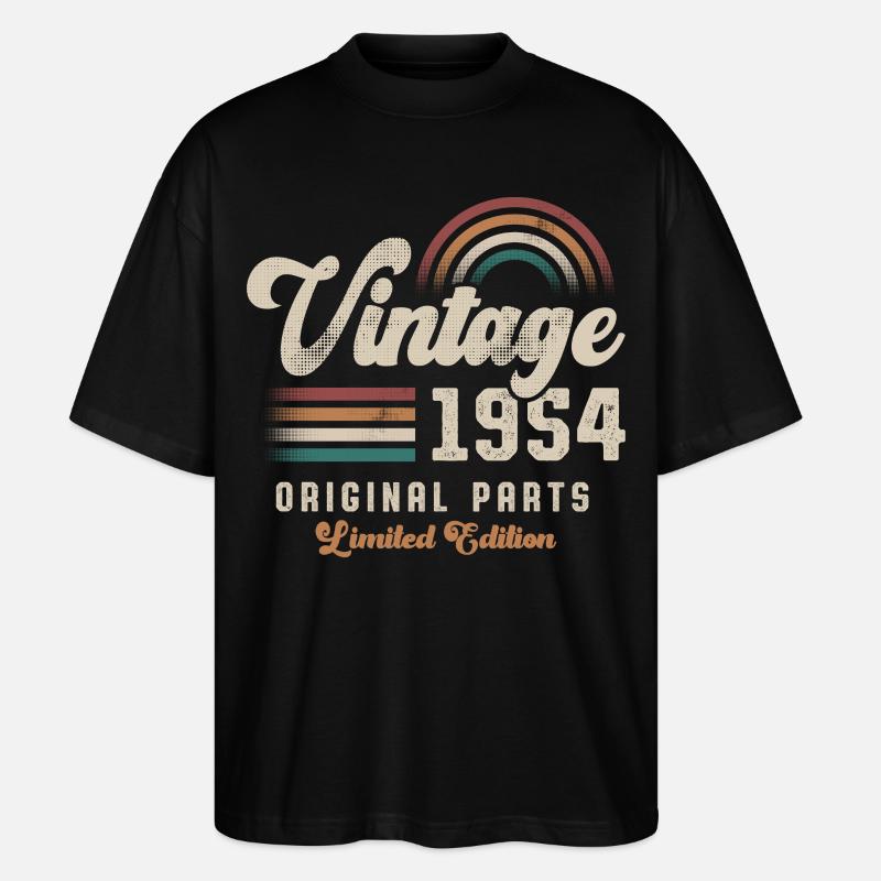 Millésime 1954 Anniversaire Rétro - T-shirt bio Blaster 2.0 coupe oversize Stanley/Stella Unisexe - noir
