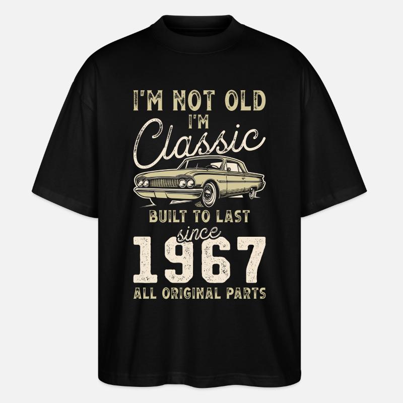 Urodzony w 1967 roku Urodziny Klasyczny samochód - Ekologiczne Koszulka Oversize Unisex Stanley/Stella Blaster 2.0 - czarny
