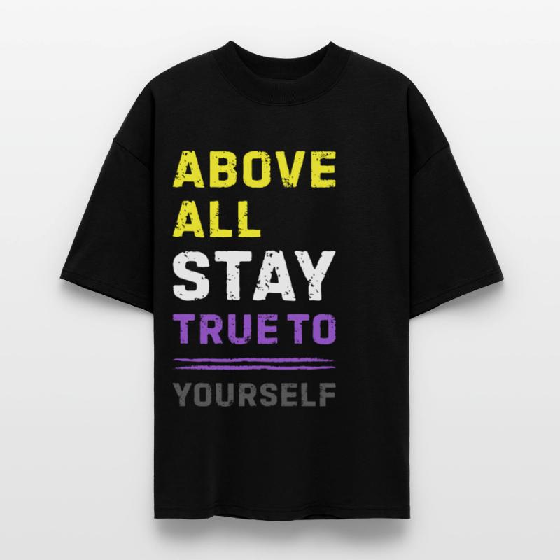 Nonbinary Pride Statement Non Binary Enby LGBTQ Stanley/Stella Oversized Unisex Organic T-shirt Blaster 2.0