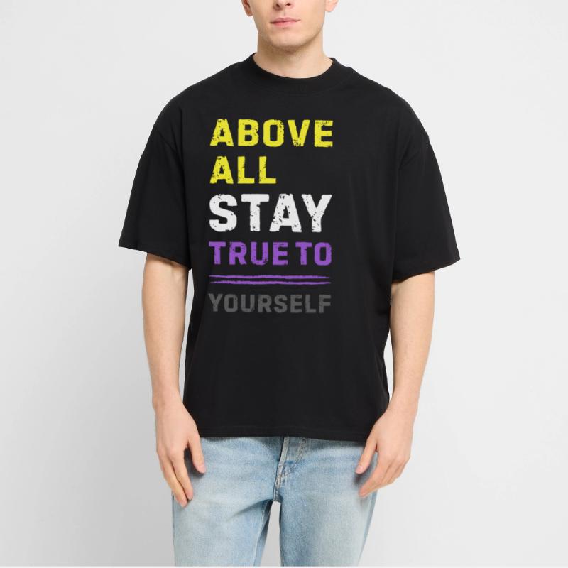 Nonbinary Pride Statement Non Binary Enby LGBTQ Stanley/Stella Oversized Unisex Organic T-shirt Blaster 2.0