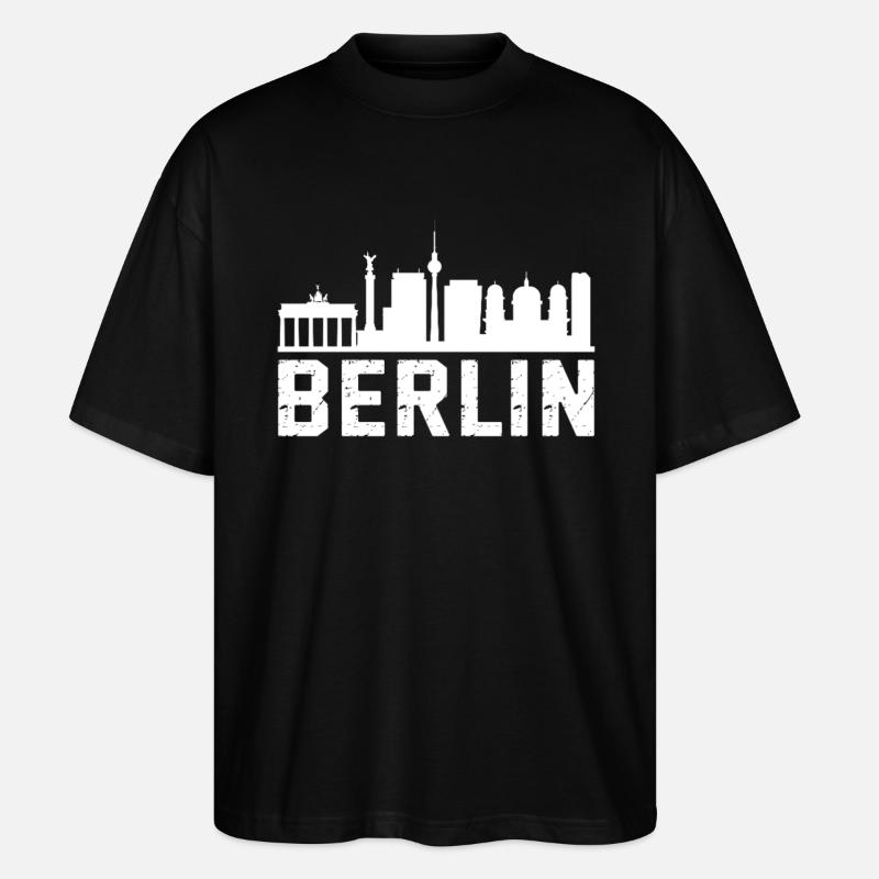 Berlin Skyline - Stanley/Stella Oversized Unisex Bio T-Shirt Blaster 2.0 - Schwarz