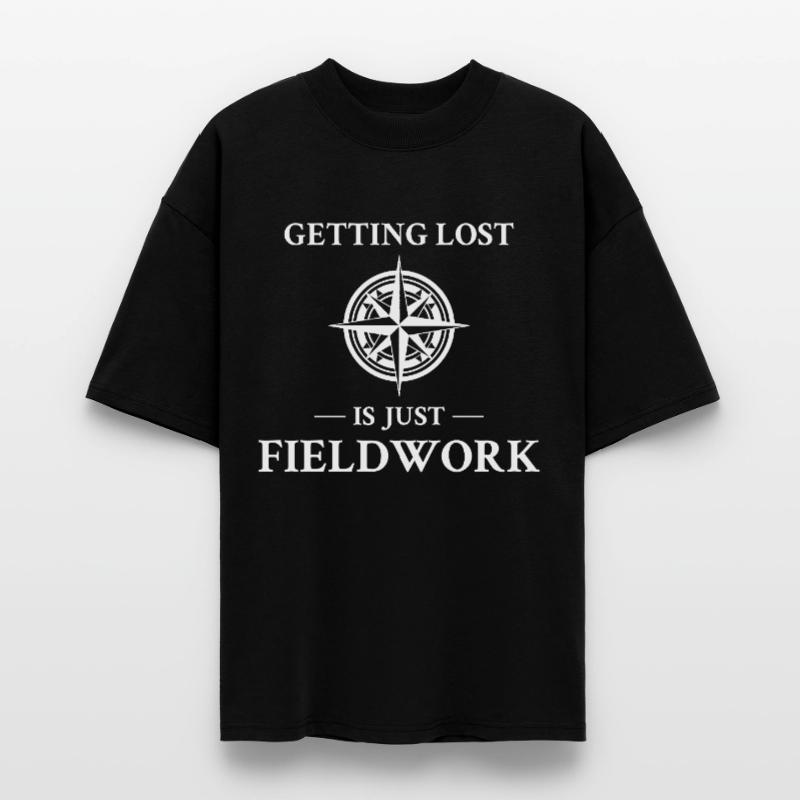 Fieldwork Compass Navigation Exploration Science Stanley/Stella Oversized Unisex Organic T-shirt Blaster 2.0