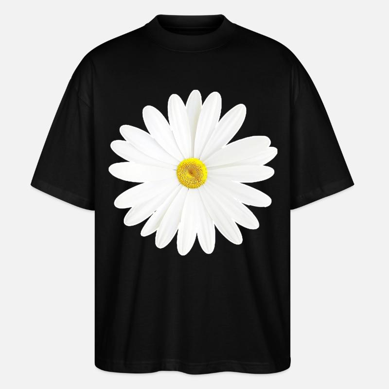 Daisy fleur blanche nature cadeau - T-shirt bio Blaster 2.0 coupe oversize Stanley/Stella Unisexe - noir