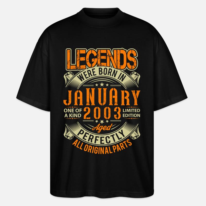 2003 Janvier Birthday Legend - T-shirt bio Blaster 2.0 coupe oversize Stanley/Stella Unisexe - noir
