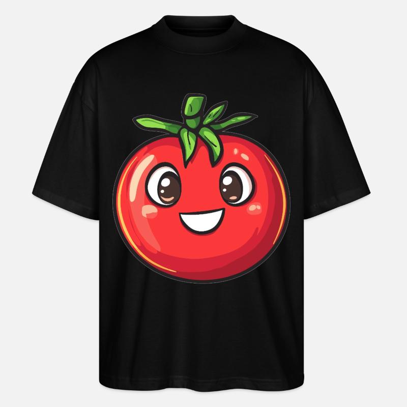 Fröhliche Tomate - Stanley/Stella Oversized Unisex Bio T-Shirt Blaster 2.0 - Schwarz