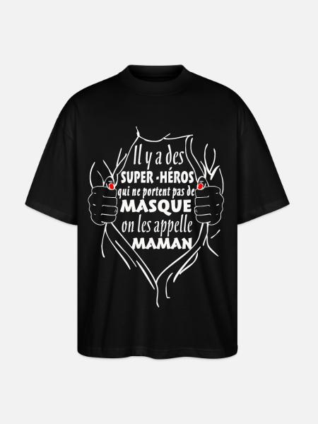 Maman Super-Héros - T-shirt bio Blaster 2.0 coupe oversize Stanley/Stella Unisexe - noir