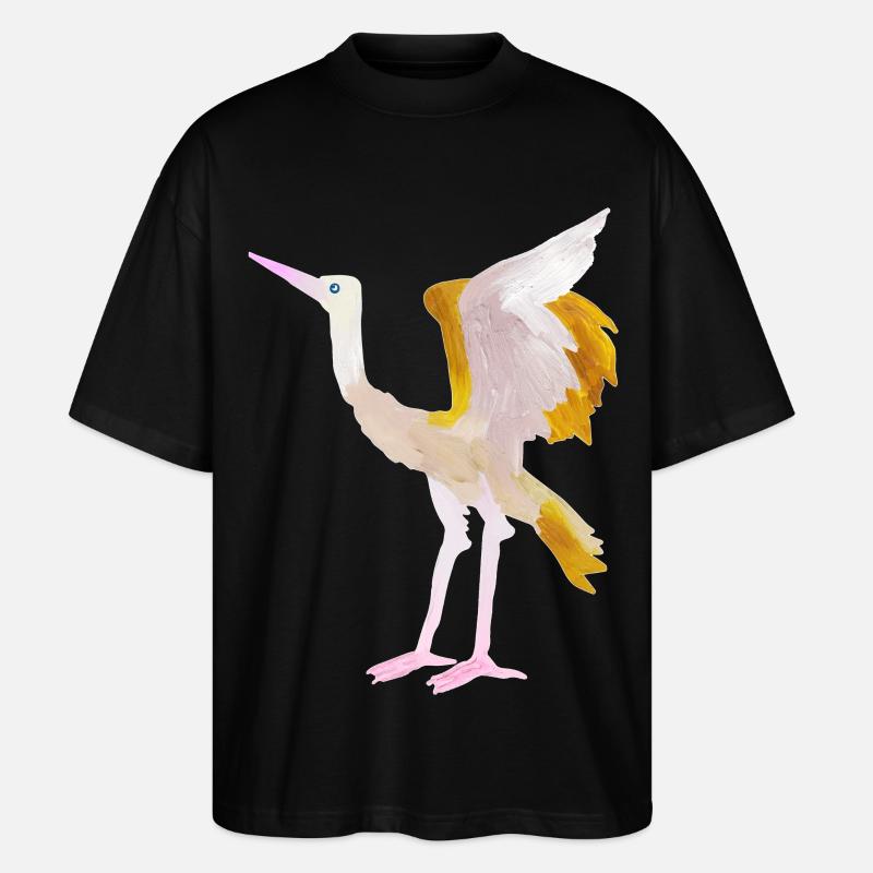 Kranich - Stanley/Stella Oversized Unisex Bio T-Shirt Blaster 2.0 - Schwarz