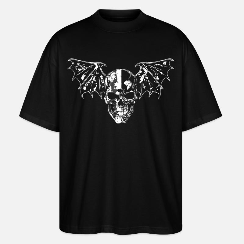 Crâne avec des ailes - T-shirt bio Blaster 2.0 coupe oversize Stanley/Stella Unisexe - noir