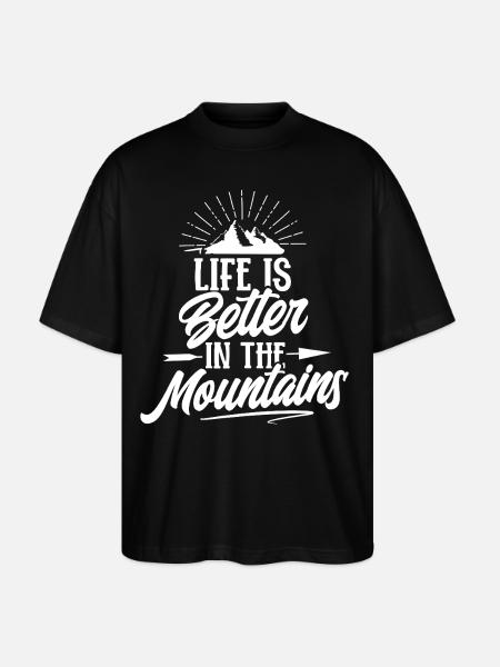 Hiking Mountains - Stanley/Stella Oversized Unisex Organic T-shirt Blaster 2.0 - black