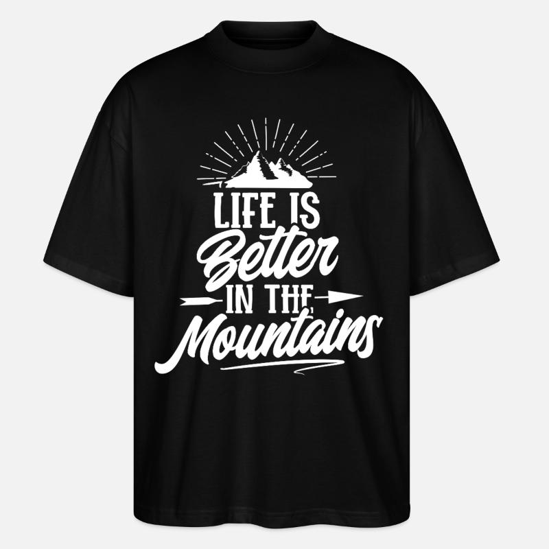 Wandern Berge - Stanley/Stella Oversized Unisex Bio T-Shirt Blaster 2.0 - Schwarz
