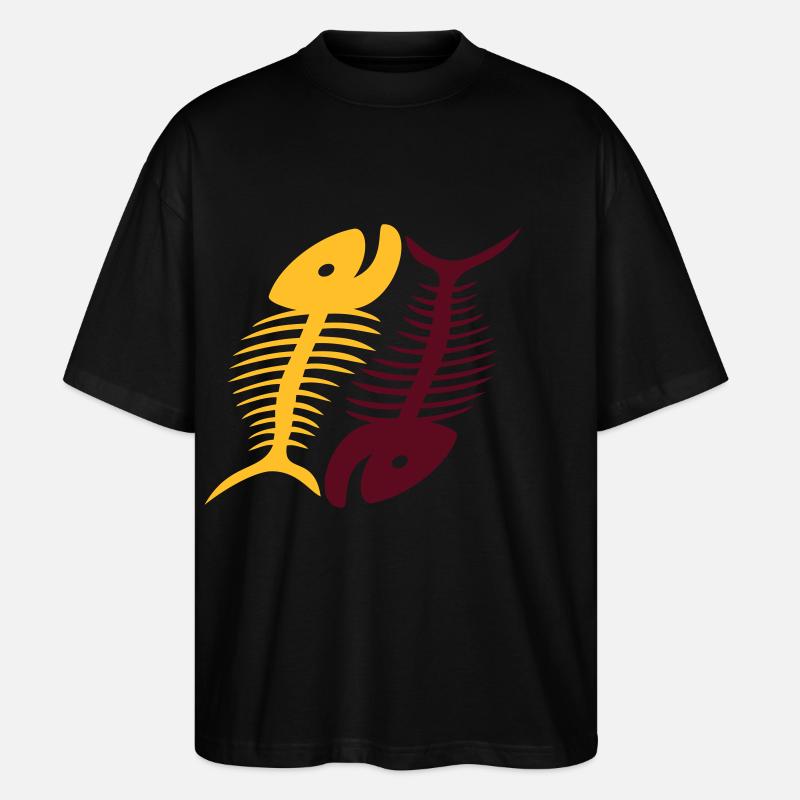 Smiling Fish Bones - Stanley/Stella Oversized Unisex Organic T-shirt Blaster 2.0 - black