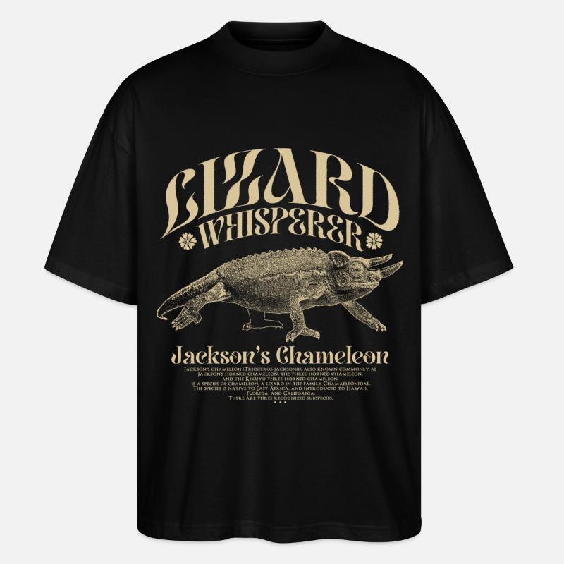 Jackson's Chameleon Lizard Whisperer - Stanley/Stella Oversized Unisex Organic T-shirt Blaster 2.0 - black