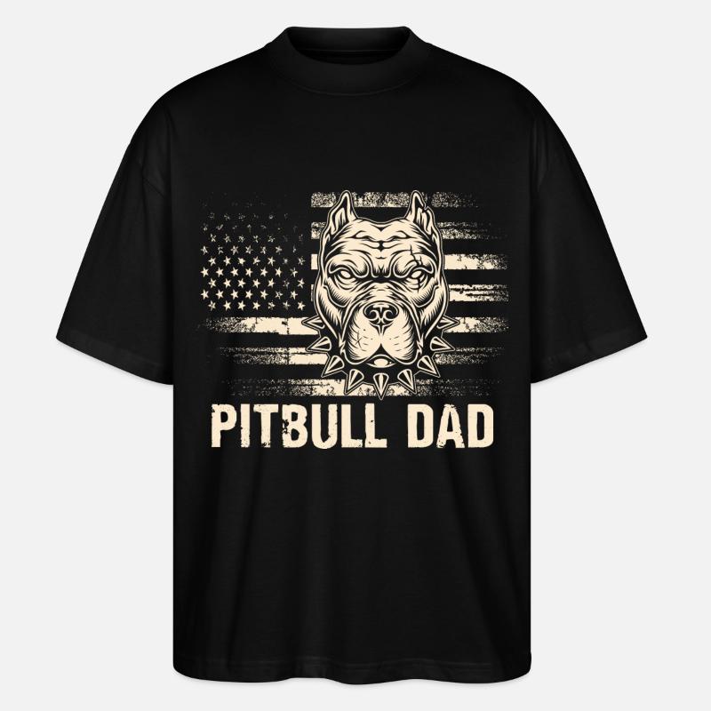 Pitbull Dad - Stanley/Stella Oversized Unisex Organic T-shirt Blaster 2.0 - black