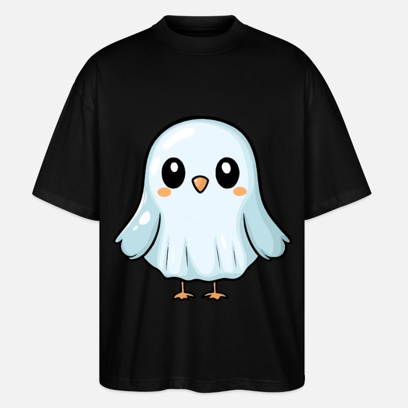 Dove Bird Halloween Comic Ghost - Stanley/Stella Oversized Unisex Organic T-shirt Blaster 2.0 - black