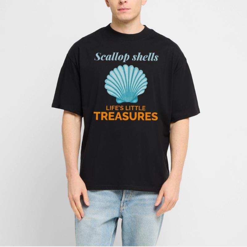 Scallop Seashells Collector Beachcomber Shellfish Stanley/Stella Oversized Unisex Organic T-shirt Blaster 2.0