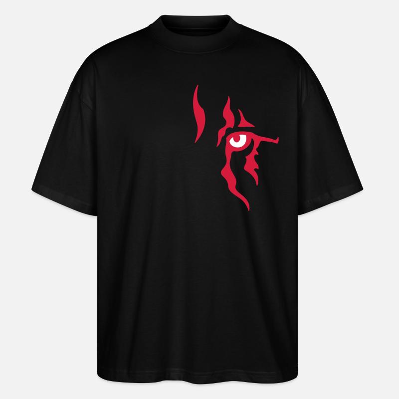 Œil de lion (gauche) - T-shirt bio Blaster 2.0 coupe oversize Stanley/Stella Unisexe - noir