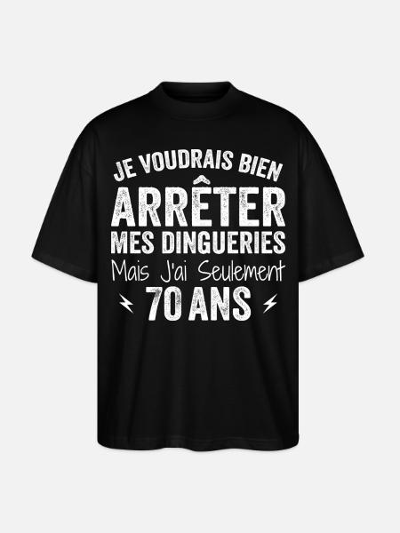 Funny 70th Birthday Gift - Stanley/Stella Oversized Unisex Organic T-shirt Blaster 2.0 - black