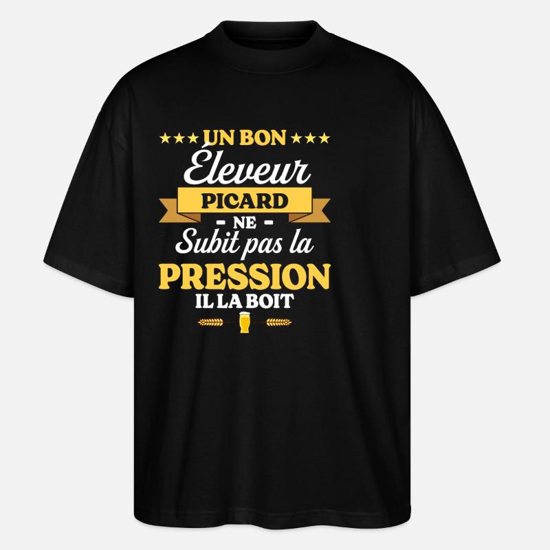Éleveur Picard Picardie Éleveur - T-shirt bio Blaster 2.0 coupe oversize Stanley/Stella Unisexe - noir