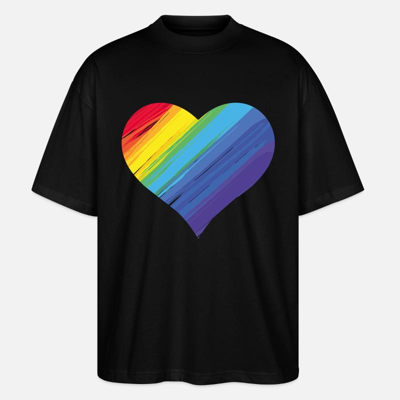 Regenbogenherz - Stanley/Stella Oversized Unisex Bio T-Shirt Blaster 2.0 - Schwarz