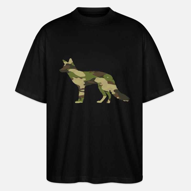 Fuchs Füchse Camouflage Jäger Geschenke - Stanley/Stella Oversized Unisex Bio T-Shirt Blaster 2.0 - Schwarz