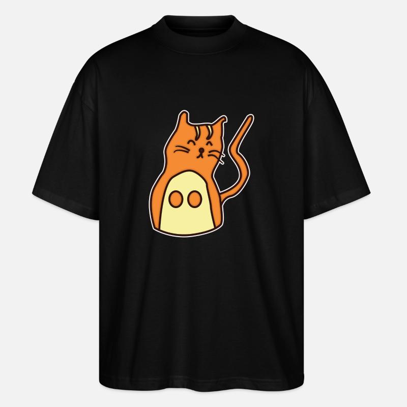 Chat dessiné à la main - T-shirt bio Blaster 2.0 coupe oversize Stanley/Stella Unisexe - noir