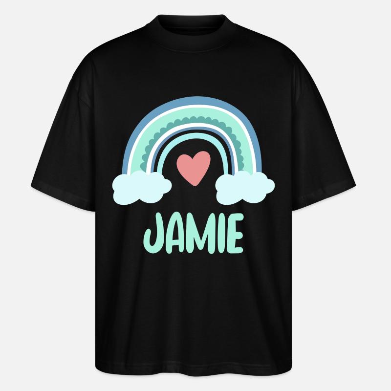 Jamie Name Regenbogen Baby - Stanley/Stella Oversized Unisex Bio T-Shirt Blaster 2.0 - Schwarz