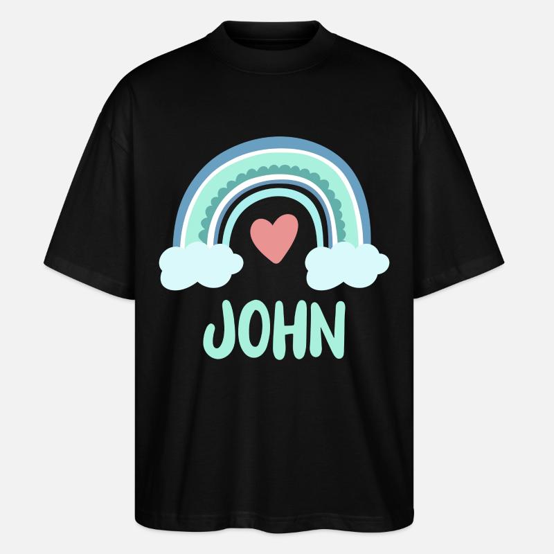 John Name Regenbogen Baby - Stanley/Stella Oversized Unisex Bio T-Shirt Blaster 2.0 - Schwarz