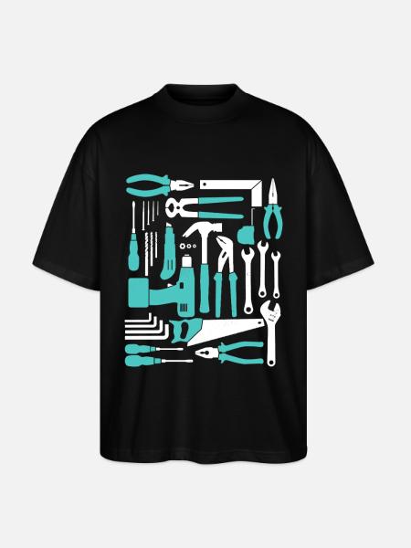 Screwdriver Hobbyist Handyman DIY Tool - Stanley/Stella Oversized Unisex Organic T-shirt Blaster 2.0 - black